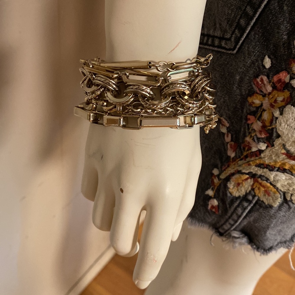 Gold tone multi strand bracelet